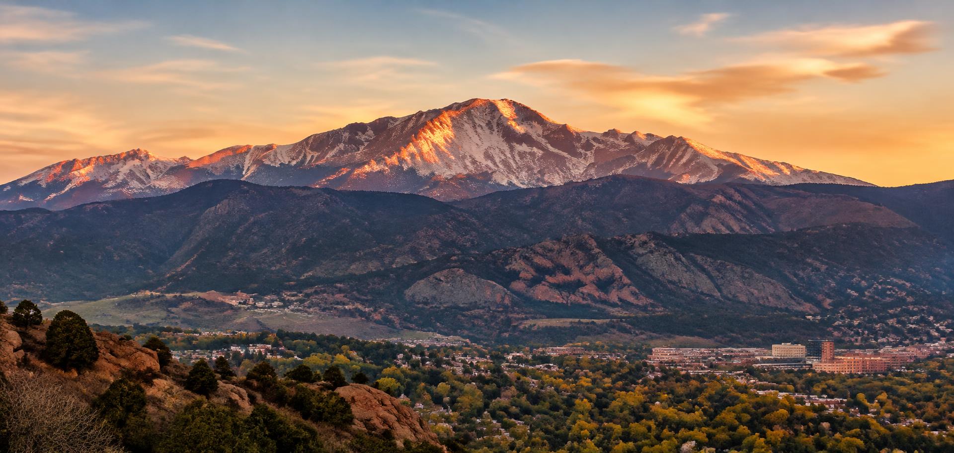 Pikes Peak above Colorado Springs
